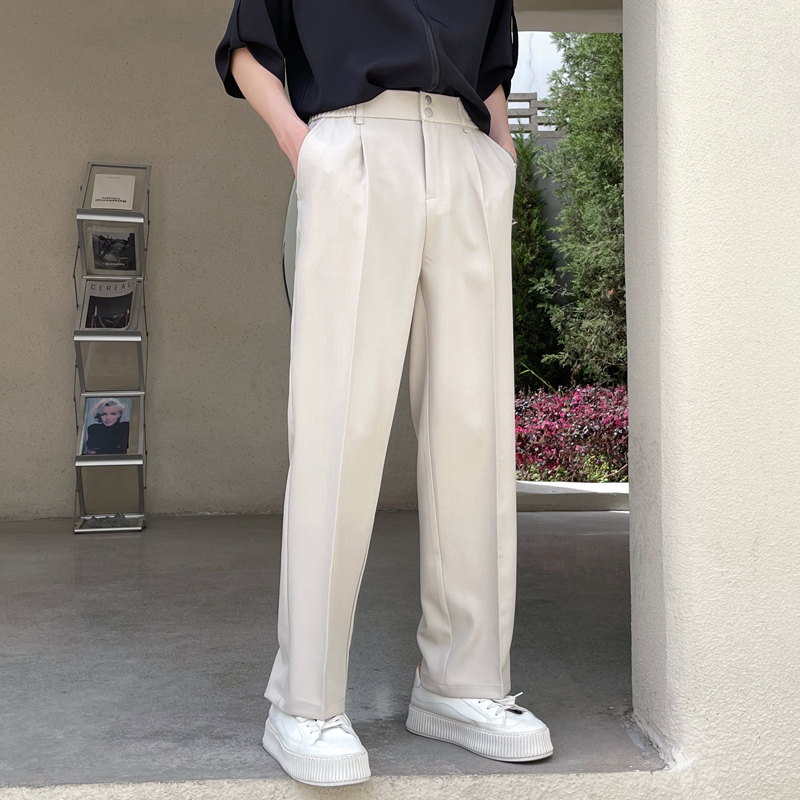 白パンツ 上質感タックメンズワイドパンツ