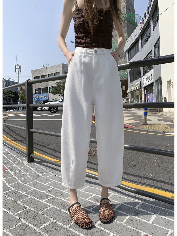 白パンツ リラックスシルエット ワイドパンツ