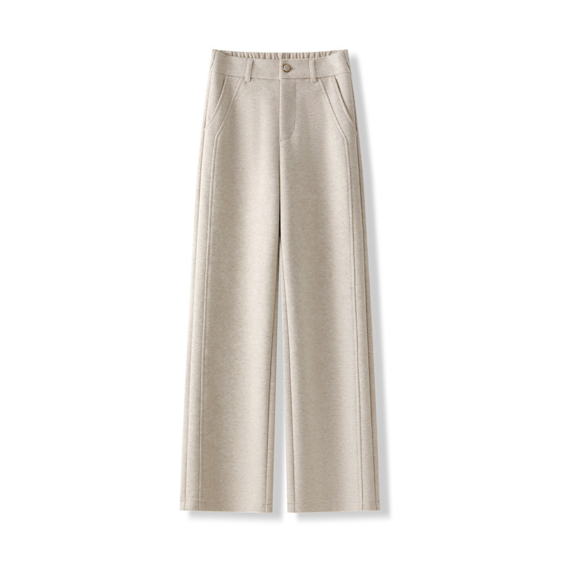 白パンツ 上質ウール素材のセンタープレスストレートパンツ