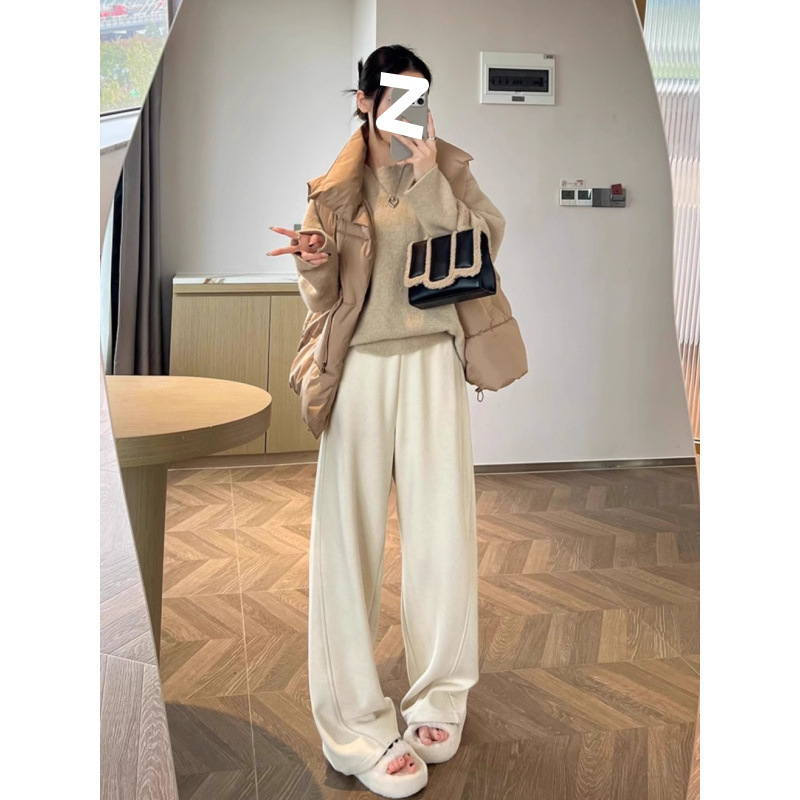 白パンツ ふんわりリラックス ストレートパンツ