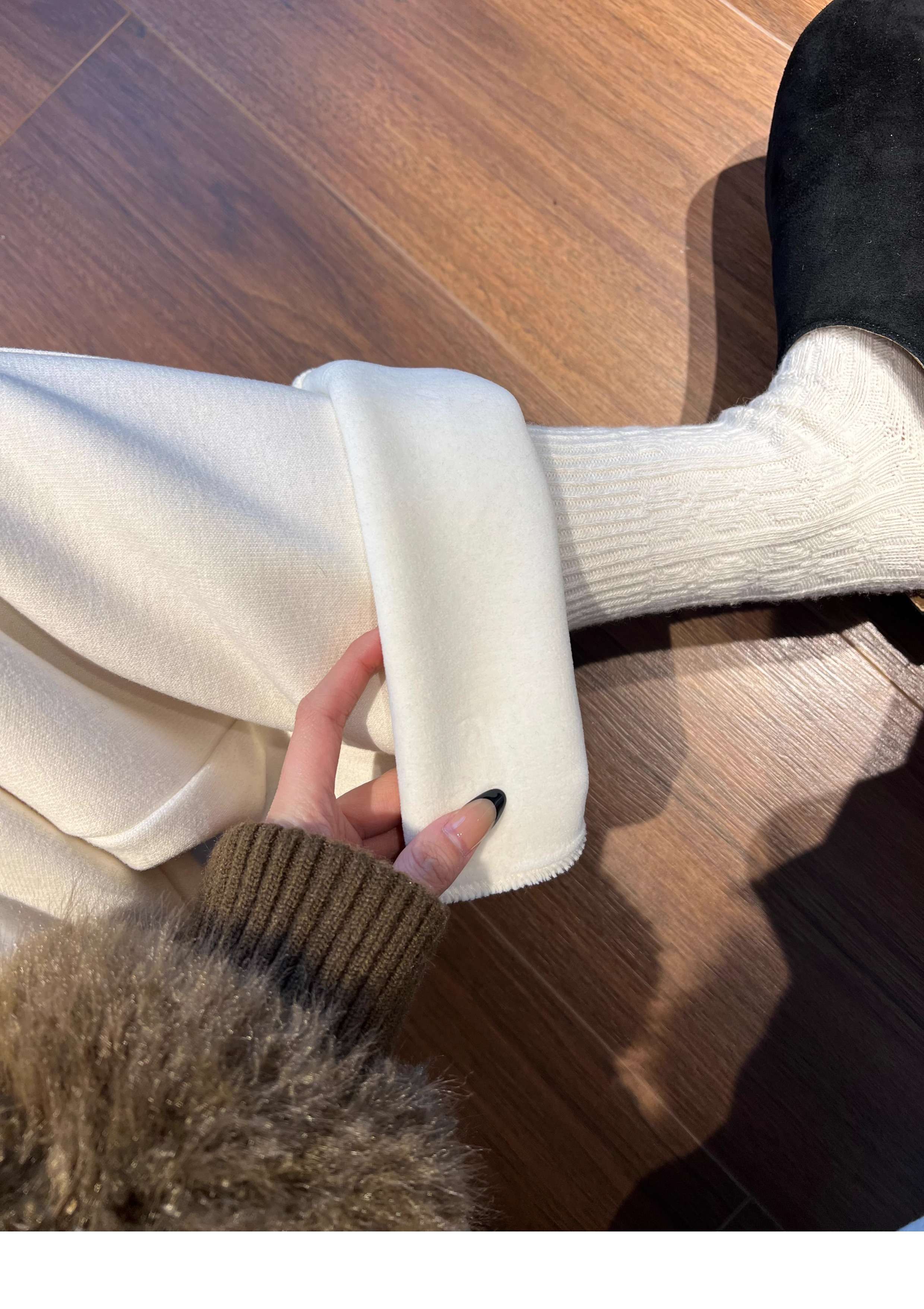 白パンツ リラックス楽ちんワイドパンツ