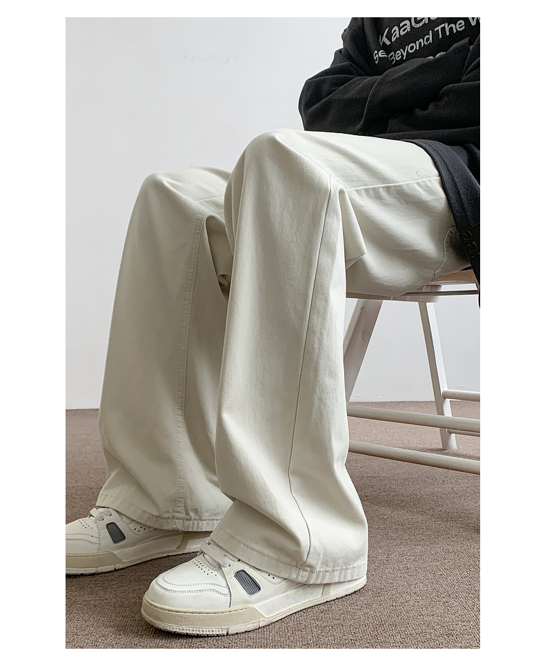 白パンツ ゆったりストレート デニムパンツ