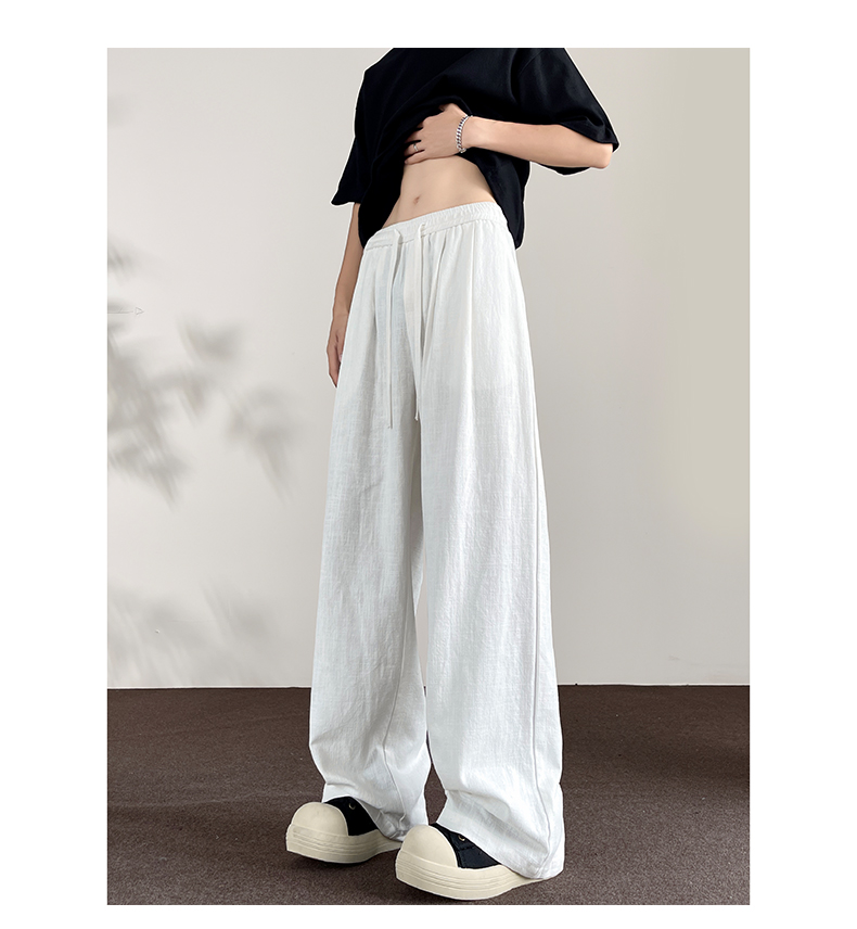 白パンツ 涼風リネンワイドパンツ
