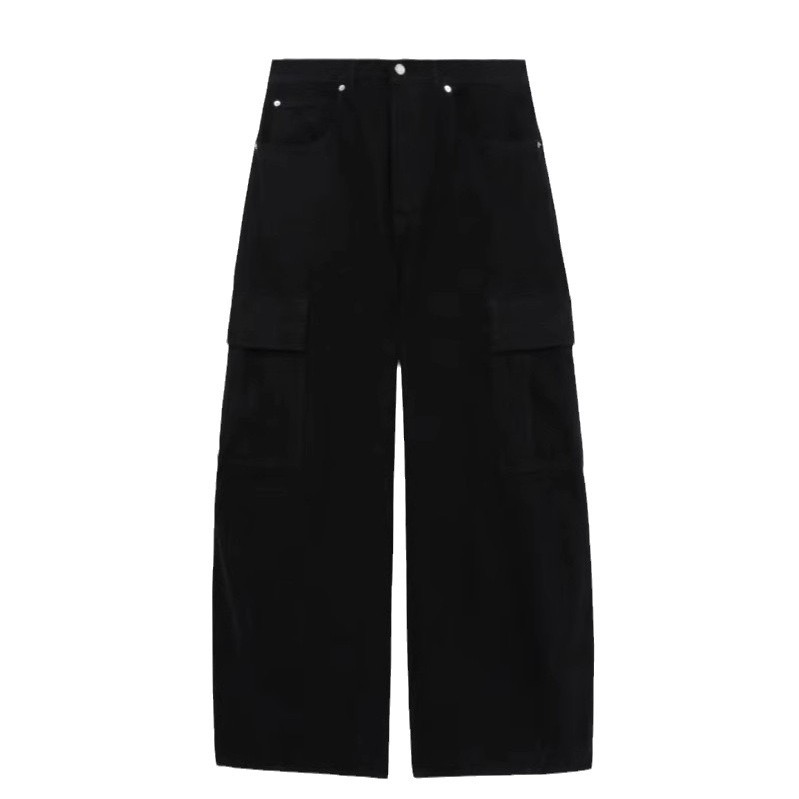 白パンツ オーバーサイズカーゴワイドパンツ
