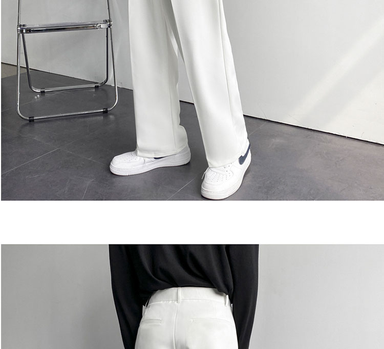 白パンツ 上質タックワイドパンツ
