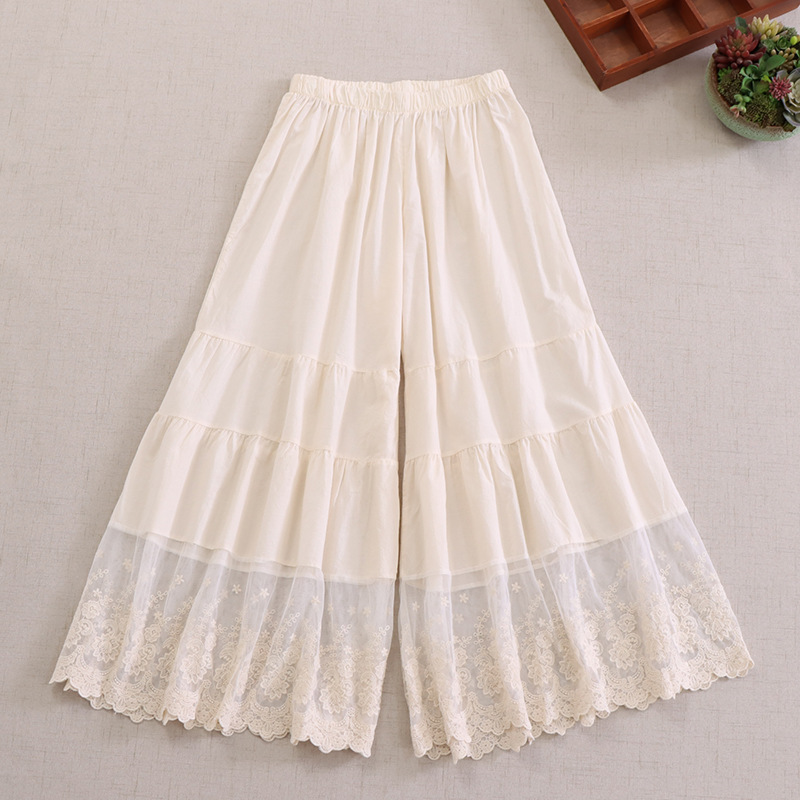 涼感レース付き白パンツ ロリータ風可愛いインナー