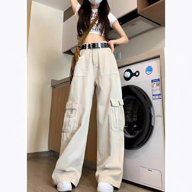 白パンツ ワイドカーゴパンツ