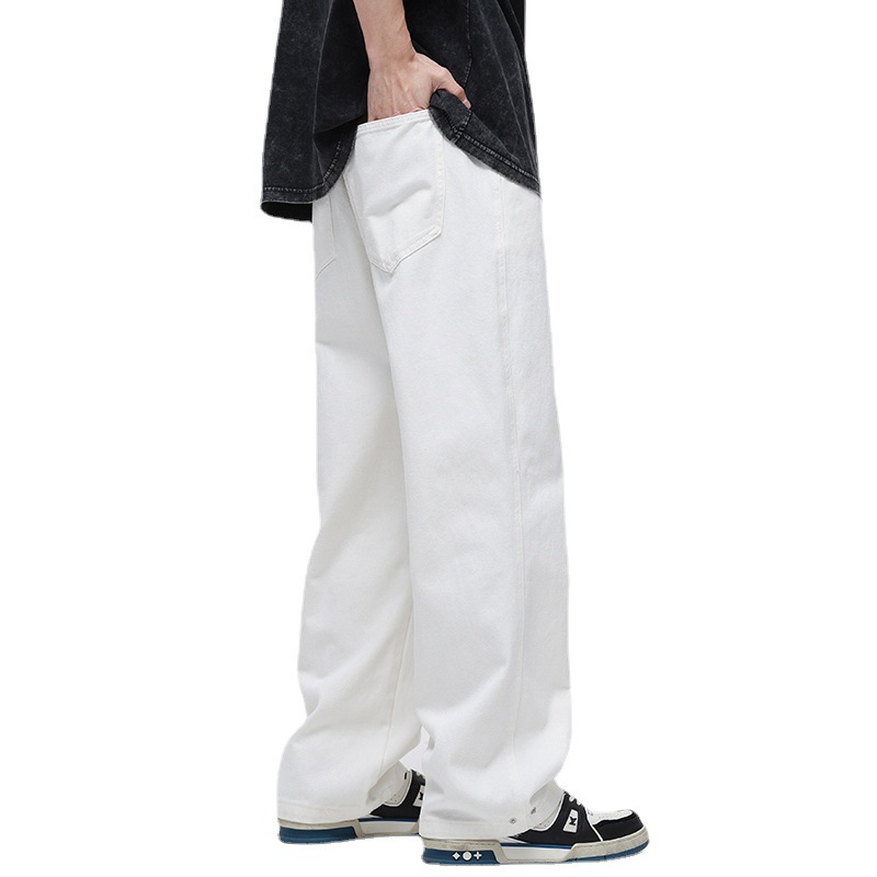 白パンツ カジュアル ストレート デニムパンツ