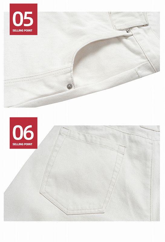 男女兼用 白パンツ ワイド ストリート系 秋冬新作