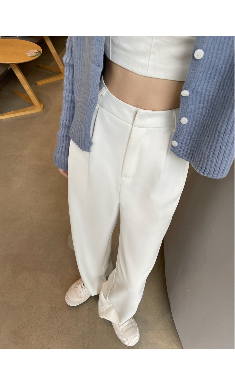 白パンツ ゆったりワイドシルエットパンツ