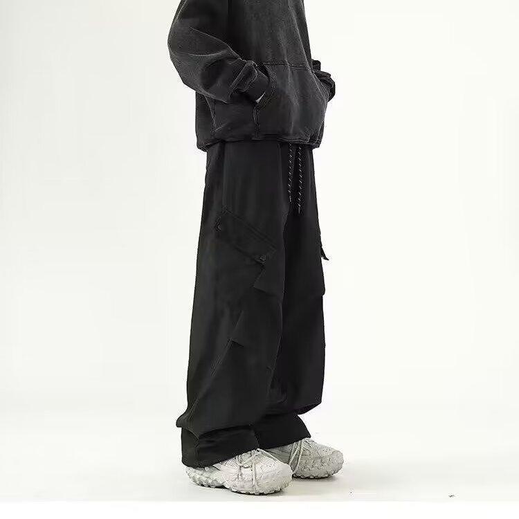 白パンツ スナップ開閉 ワイドパンツ