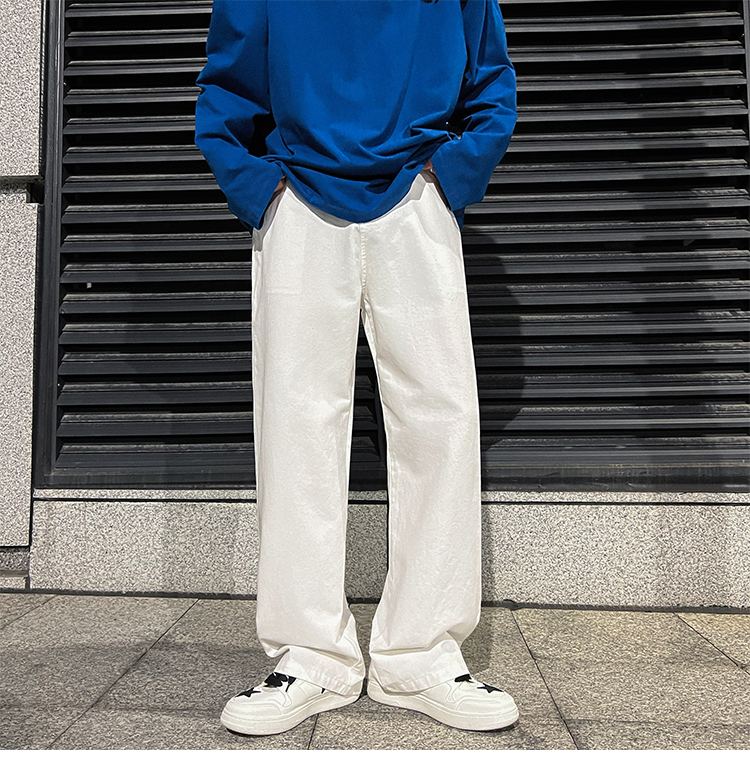 白パンツ シルエット美しいゆったりパンツ