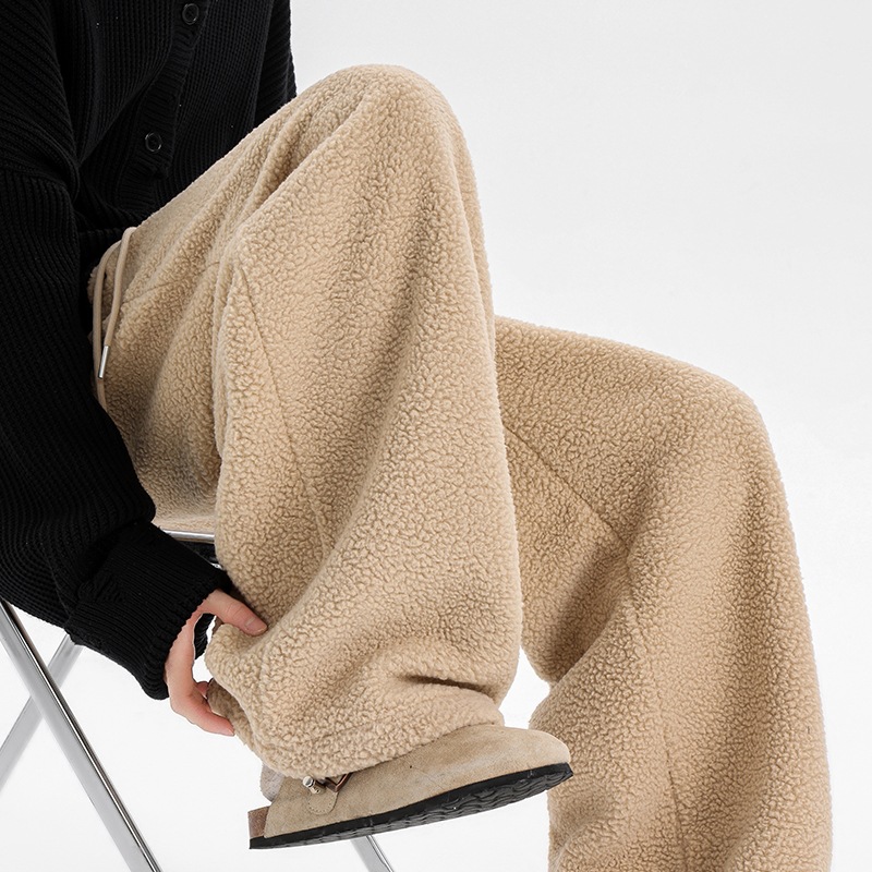 白パンツ もこもこテクスチャーワイドパンツ