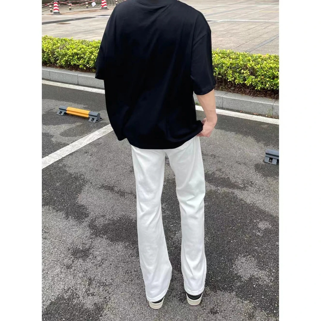 白パンツ ストレートデニムパンツ