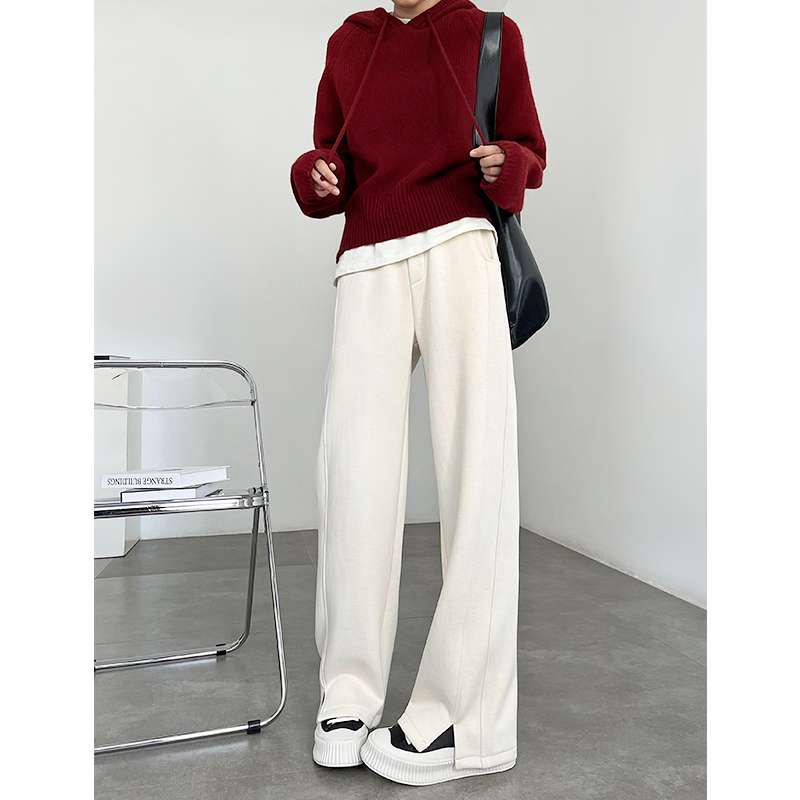 白パンツ ゆったりロングワイドパンツ