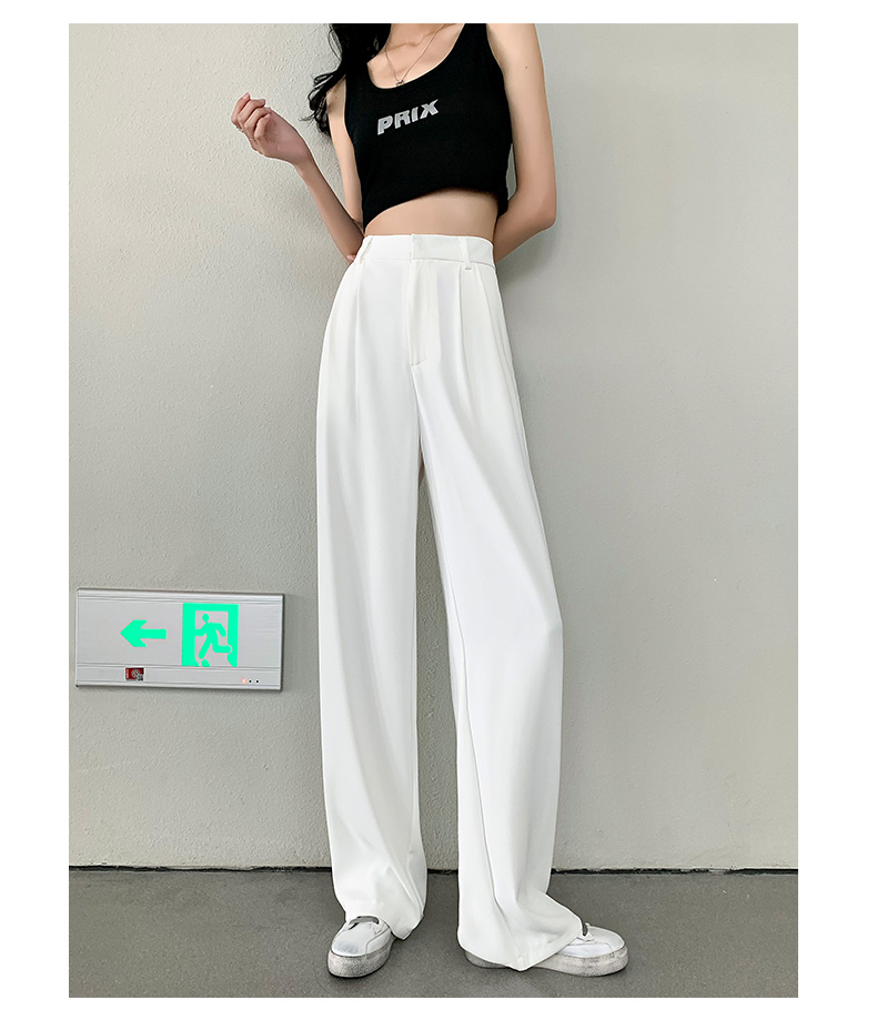 白パンツ ドレープワイドパンツ
