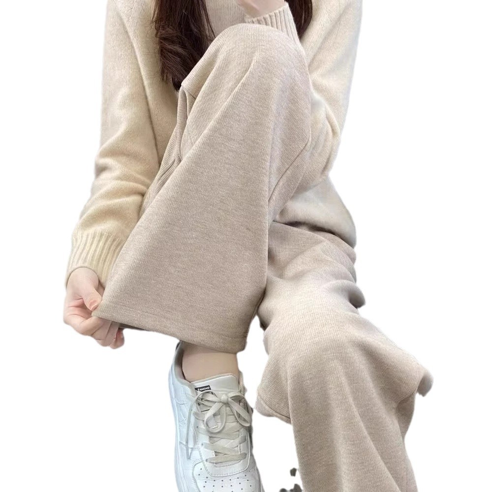 白パンツ ゆったりウエストゴムドレープパンツ