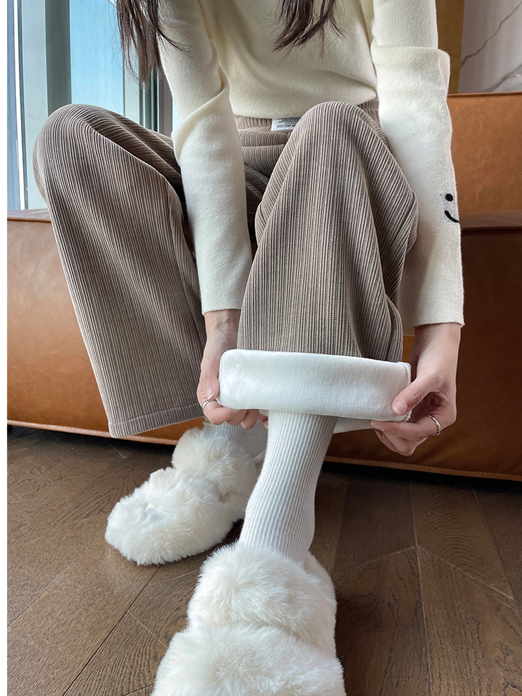 白パンツ ウエスト楽ちん素材感ワイドパンツ