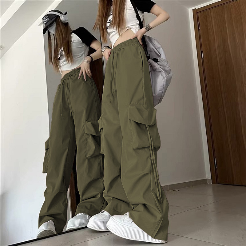 白パンツ カーゴデザイン ワイドパンツ