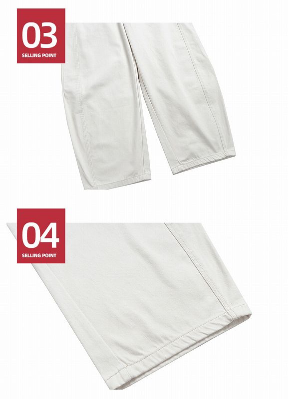 男女兼用 白パンツ ワイド ストリート系 秋冬新作