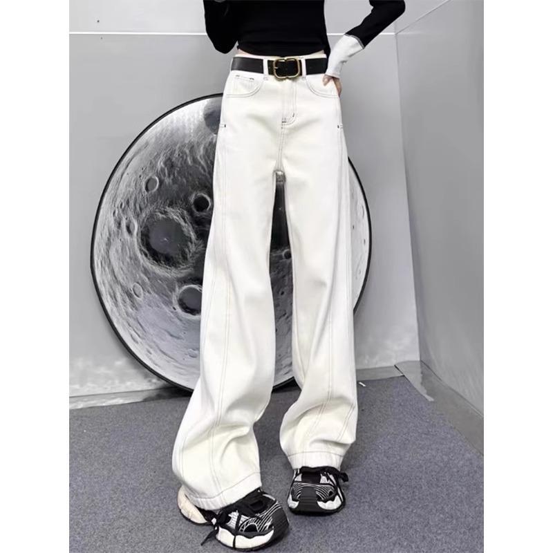 白パンツ ワイドレッグストレートパンツ