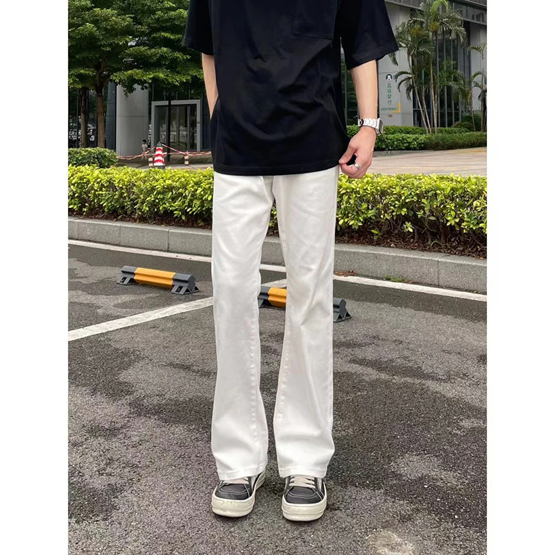 白パンツ ストレートデニムパンツ