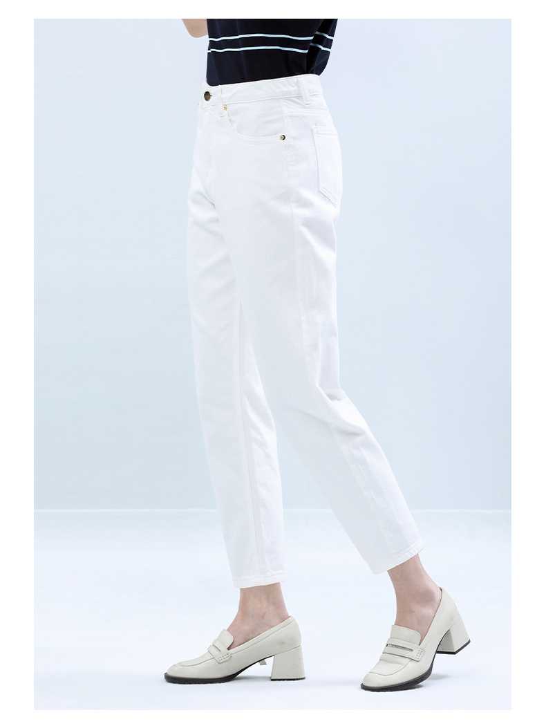 白パンツ シンプルストレートパンツ