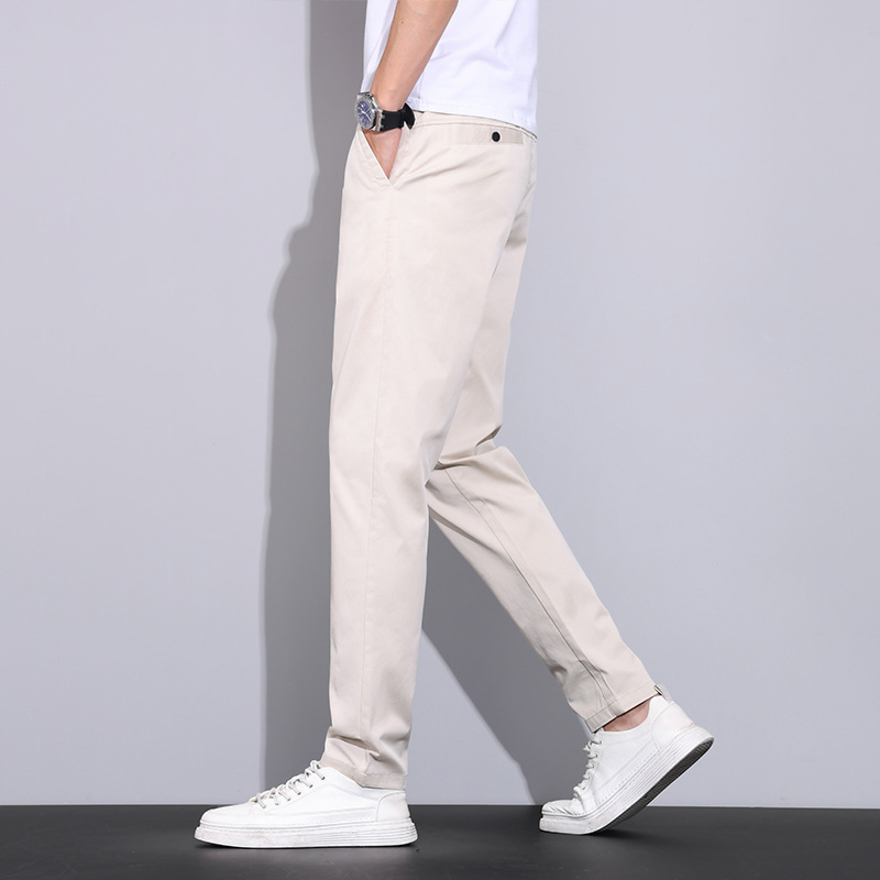 白パンツ シンプルストレートパンツ