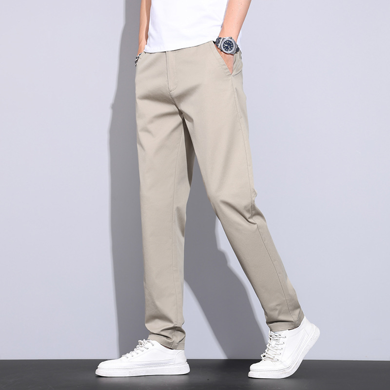 白パンツ シンプルストレートパンツ