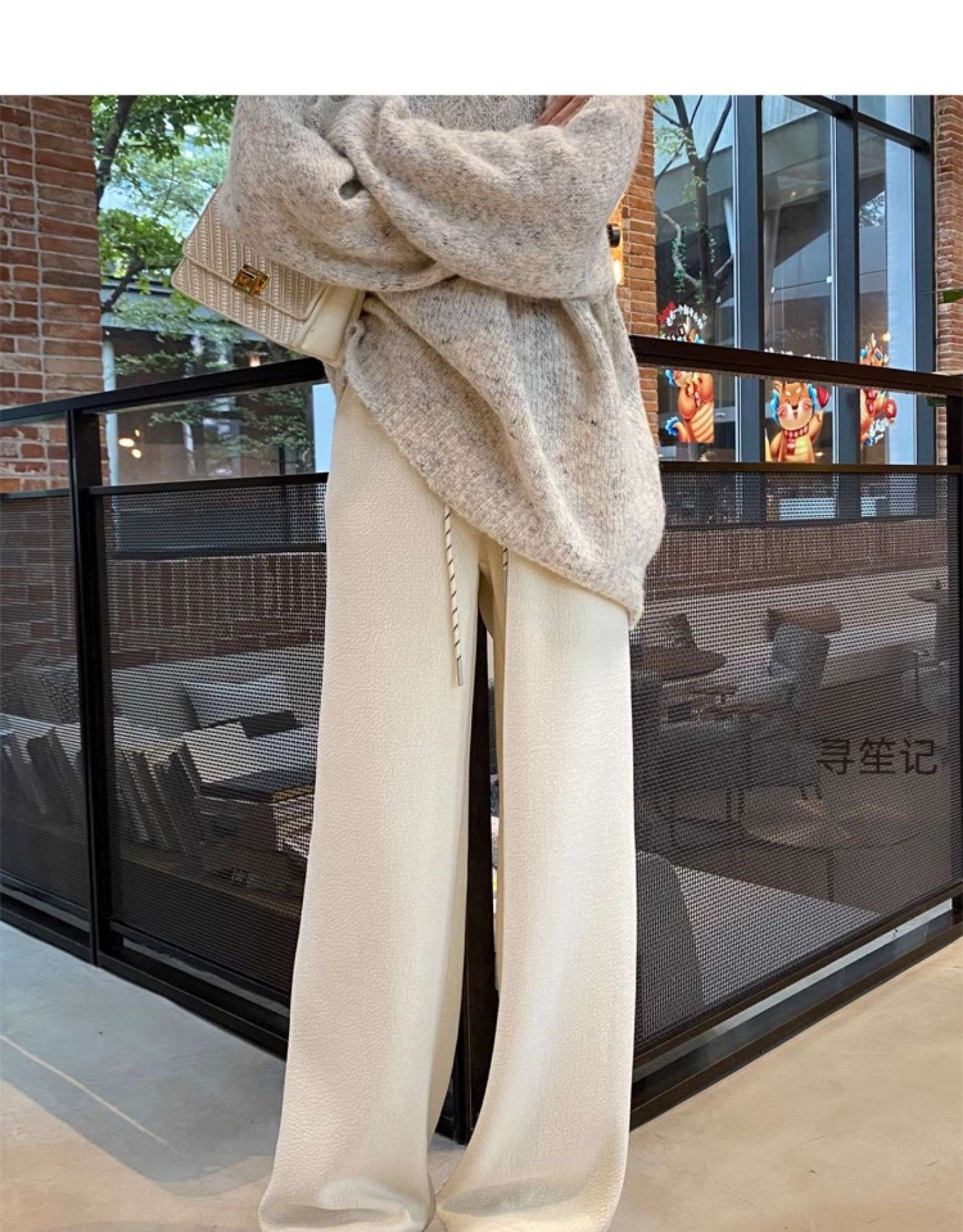 白パンツ リラックスワイドロングパンツ