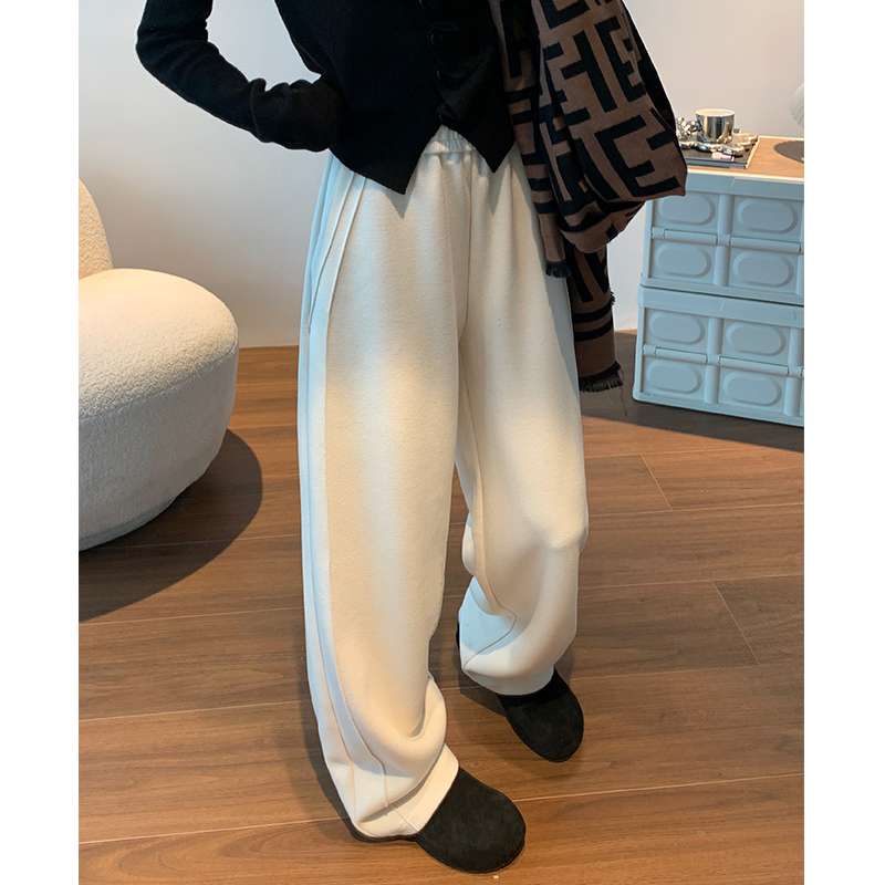 白パンツ リラックス楽ちんワイドパンツ