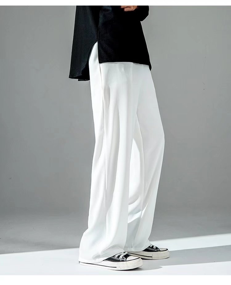 白パンツ ゆったりシルエットワイドパンツ