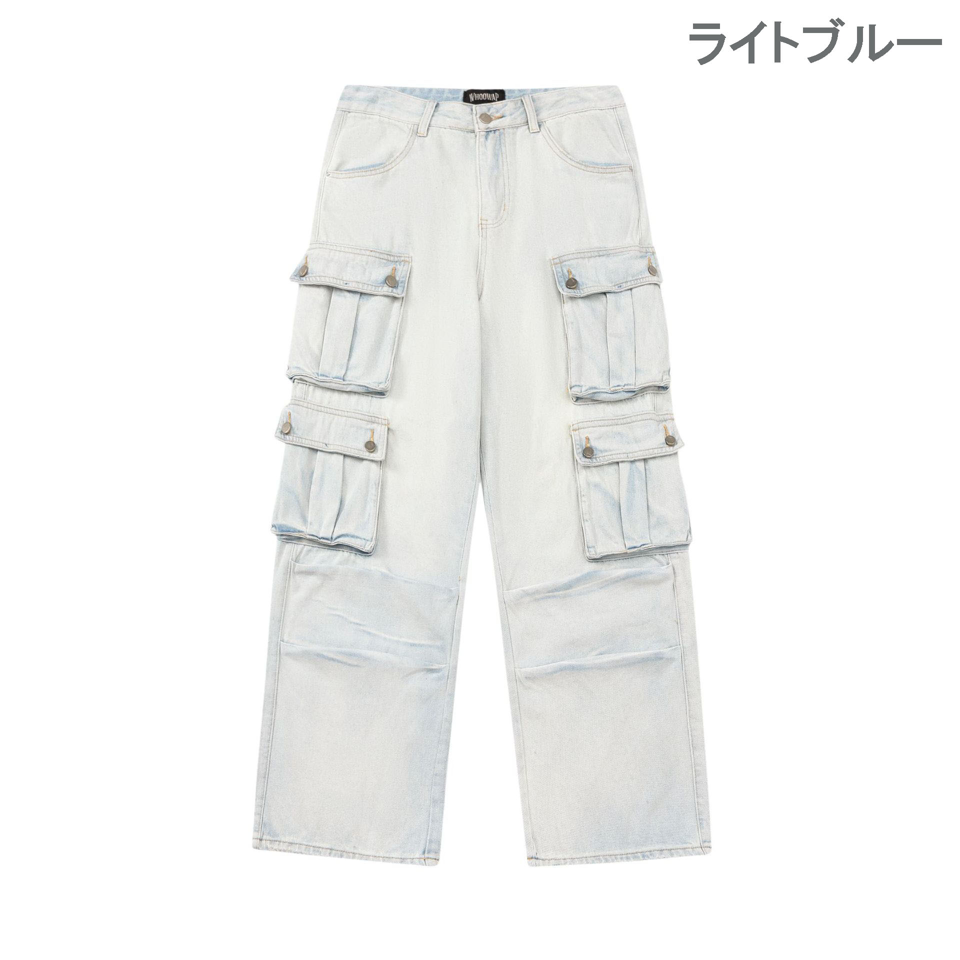 男女兼用カーゴパンツ 白パンツ ストリート系ボトムス