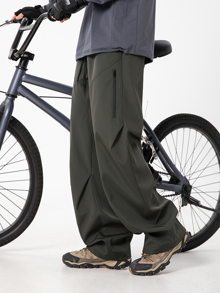 白パンツ 男女兼用 防風防滴 運動風 長ズボン 春秋用