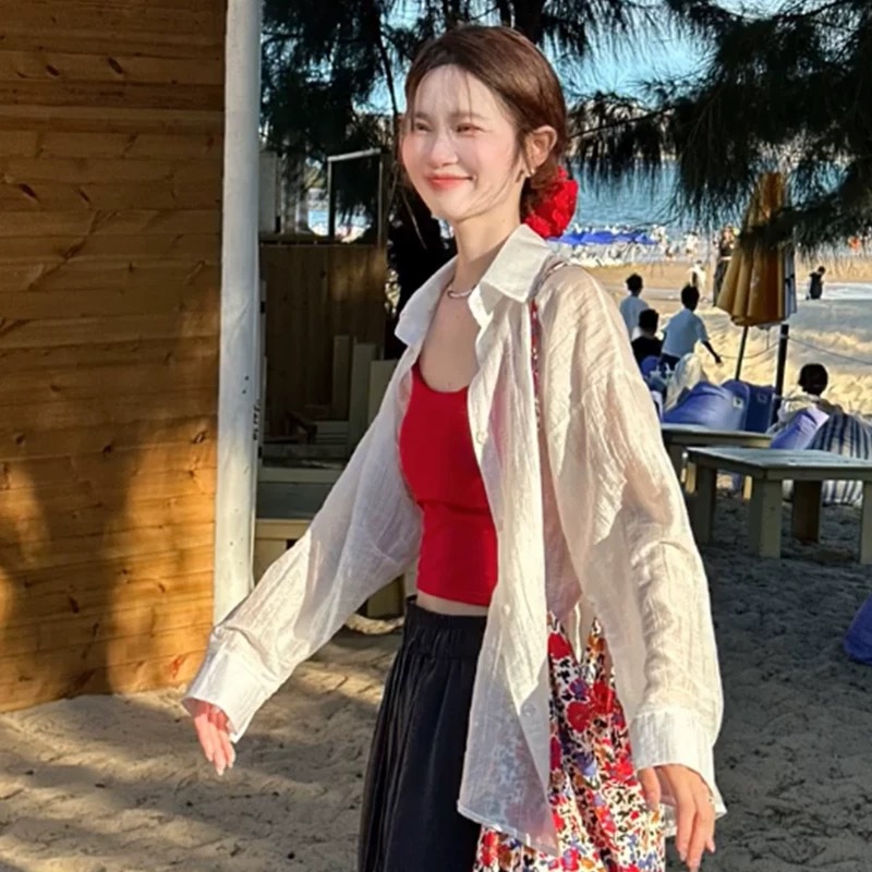 レディースシャツ レディース長袖シャツ ゆったり紫外線対策ブラウス