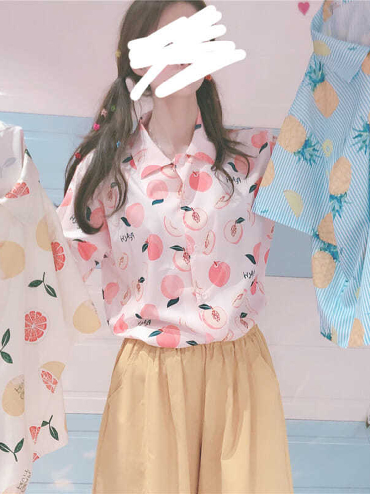 レディースシャツ みずみずしい桃園シャツ