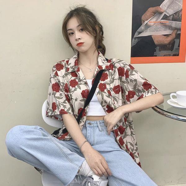 レディースシャツ 優美な花園リラックスシャツ