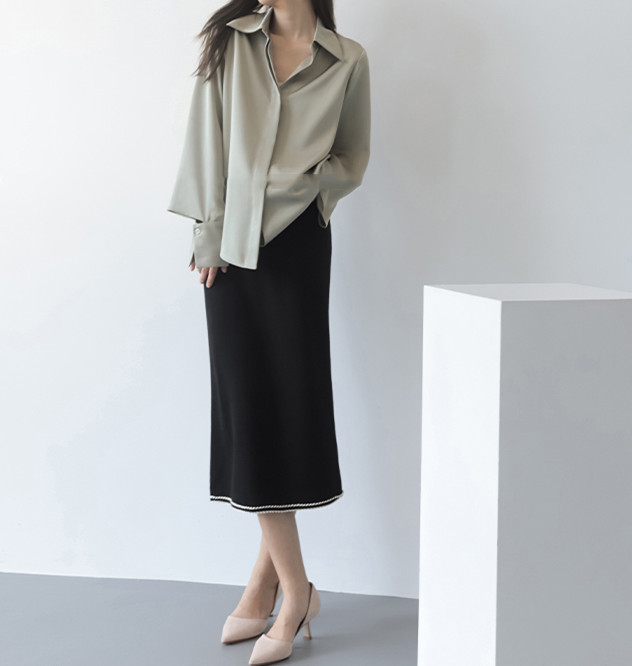 レディースシャツ シフォン長袖シャツ通勤フォーマル着回し
