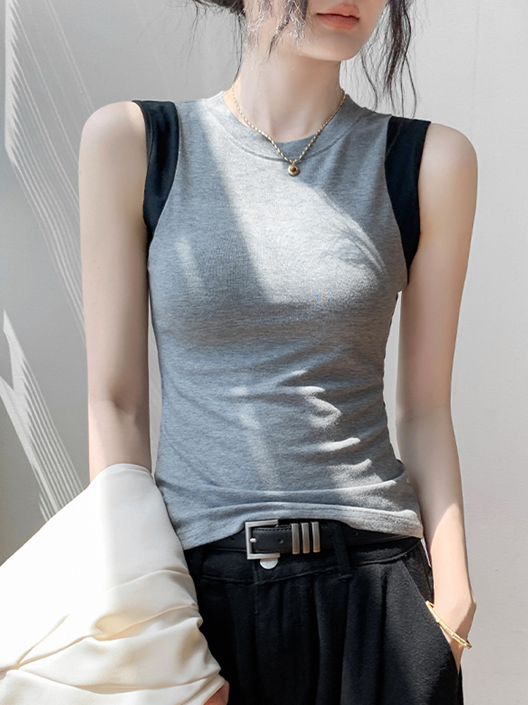 レディースシャツ シンプル美シルエットノースリーブ