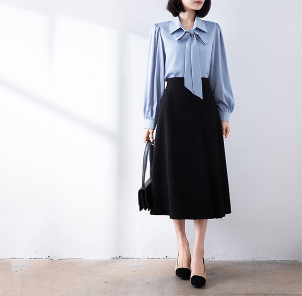 レディースシャツ 二〇二五年新作リボンブラウス白色上品きれいめ