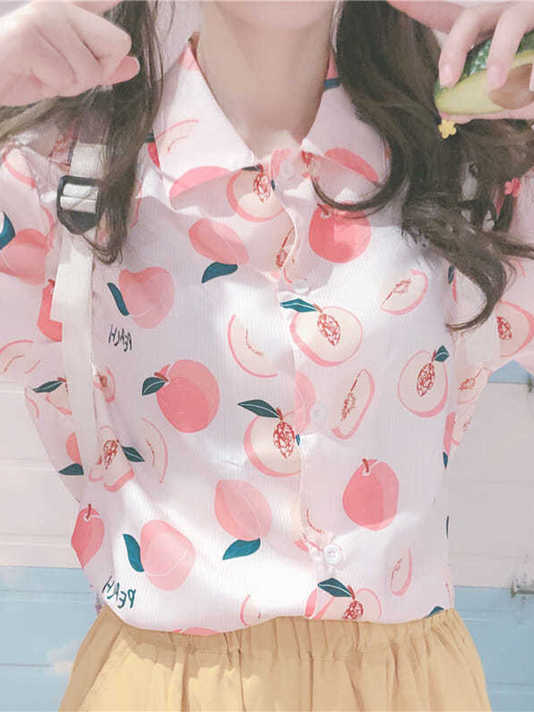 レディースシャツ みずみずしい桃園シャツ