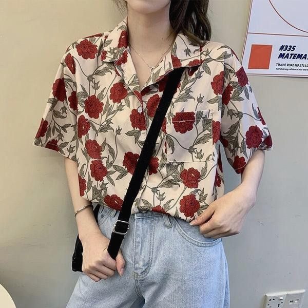 レディースシャツ 優美な花園リラックスシャツ