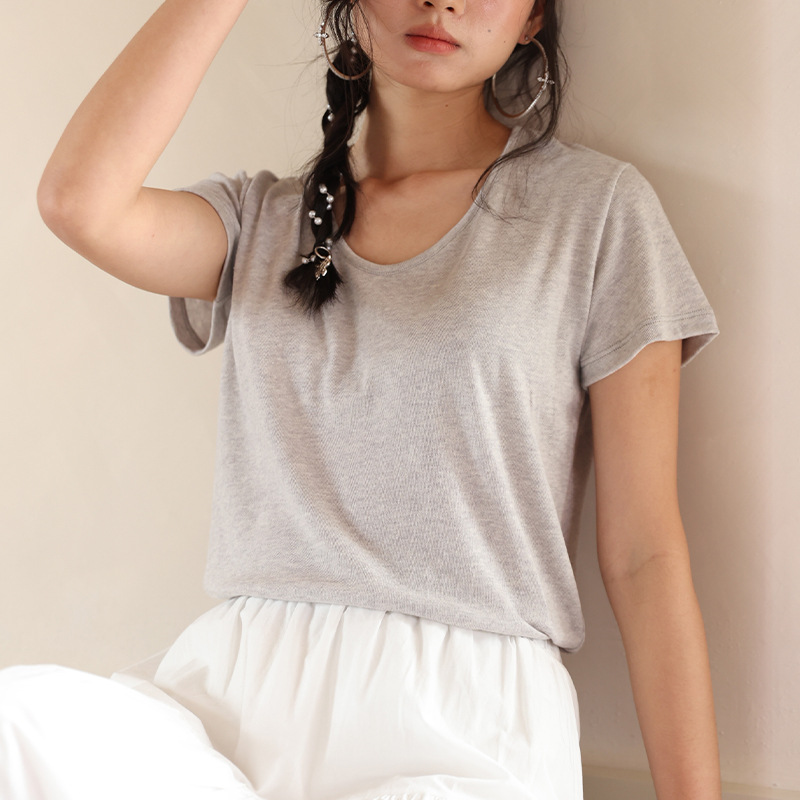 レディースシャツ シンプル美ライン 半袖シャツ