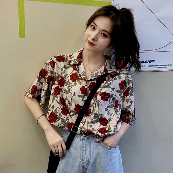 レディースシャツ 優美な花園リラックスシャツ