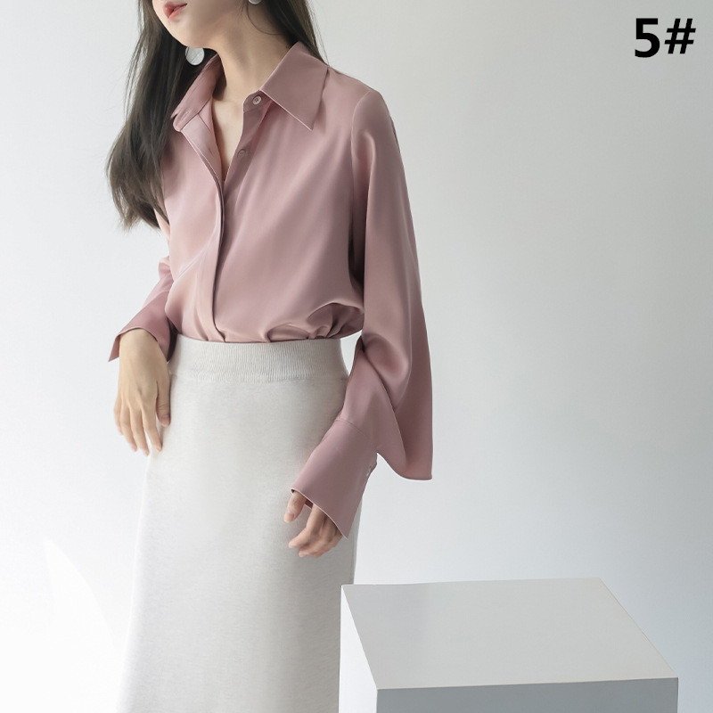 レディースシャツ シフォン長袖シャツ通勤フォーマル着回し