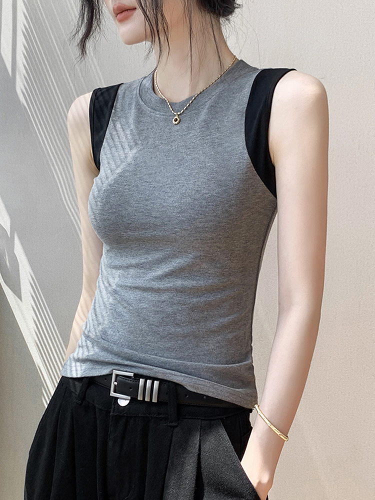 レディースシャツ シンプル美シルエットノースリーブ