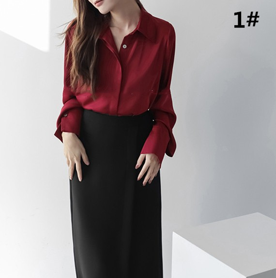 レディースシャツ シフォン長袖シャツ通勤フォーマル着回し