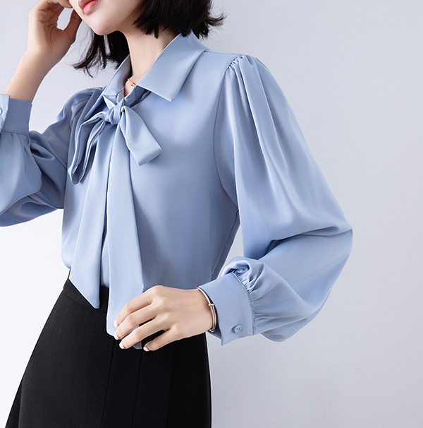 レディースシャツ 二〇二五年新作リボンブラウス白色上品きれいめ
