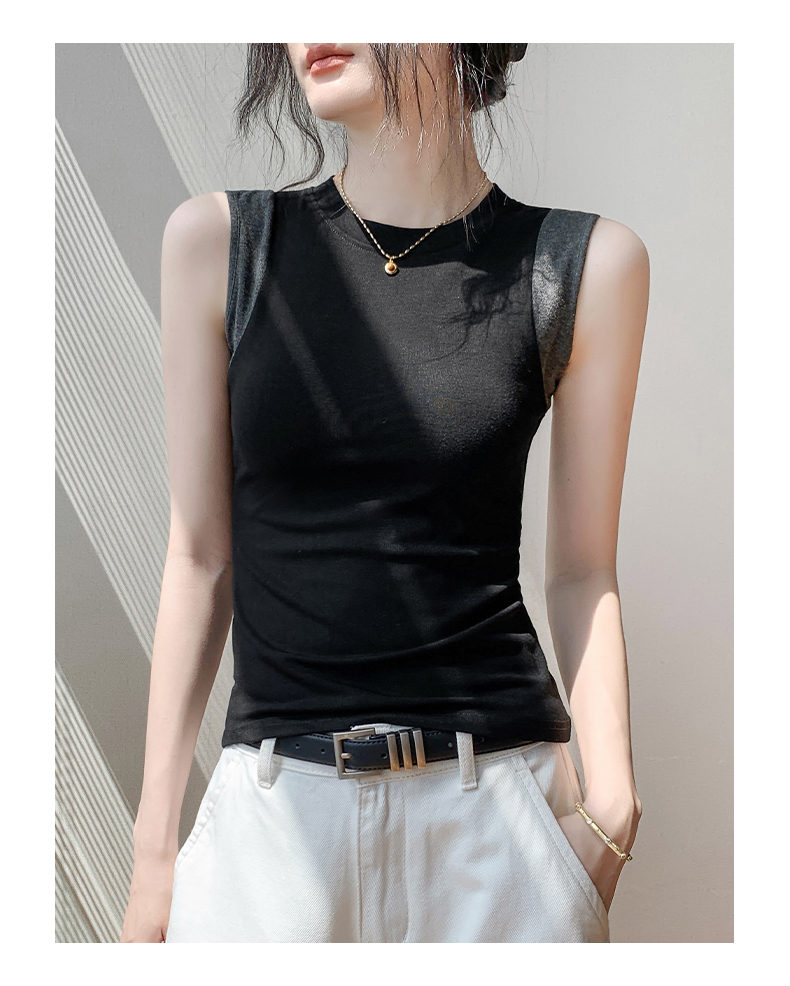 レディースシャツ シンプル美シルエットノースリーブ