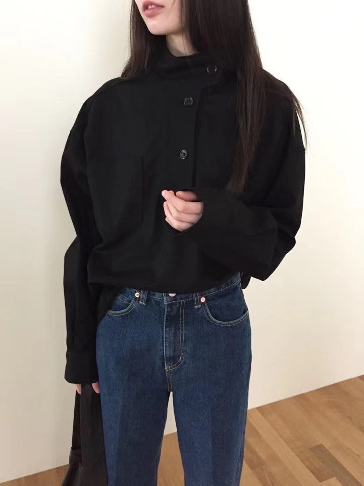 長袖レディースシャツ 体型カバー 通勤 韓国風 秋冬